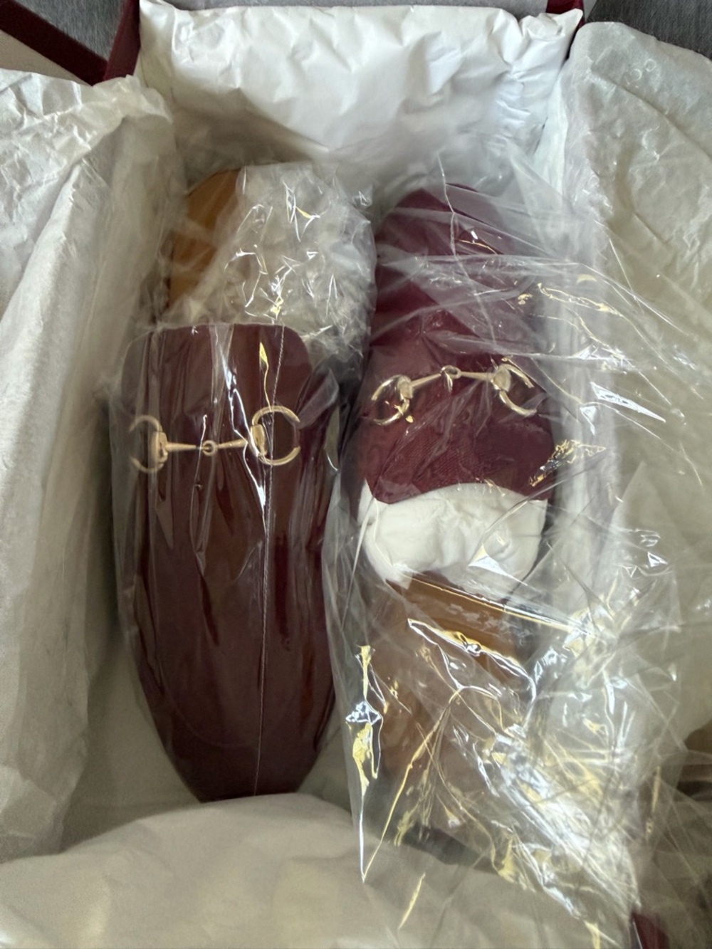 Gucci Burgundy GG Canvas Horsebit Slides Mules in size 7 - Picture 8 of 8